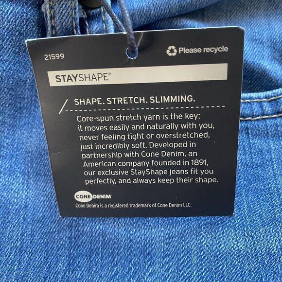 NWT Eddie Bauer Stay Shape Slightly Curvy Straight Denim Jeans. Size 8. - Picture 8 of 12